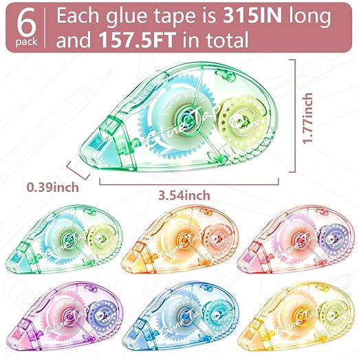 XUXU Colorful Scrapbooking Tape Glue Tape Adhesive Dots Tape