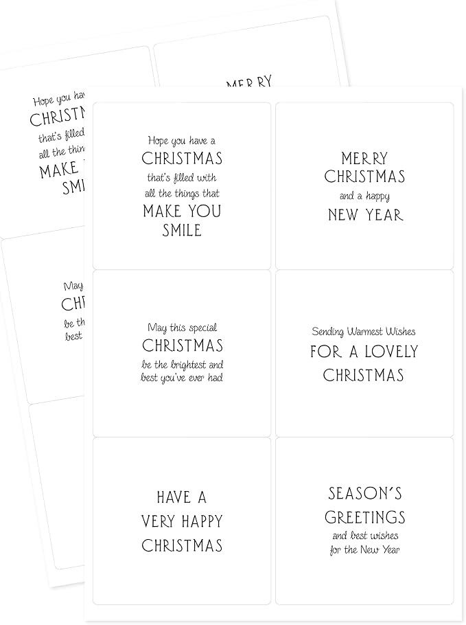 Katy Sue Christmas Verses Peelables Stickers for Christmas Card Making. 48 Peelable Verses & Sentiments/Peel Offs from Katy Sue Designs Card Making Supplies. Each Peel-Off Sticker is 4 x 3.5 inch