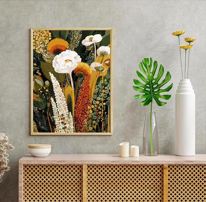 Gearock DIY Wildflowers Paint by Numbers Kit for Adults