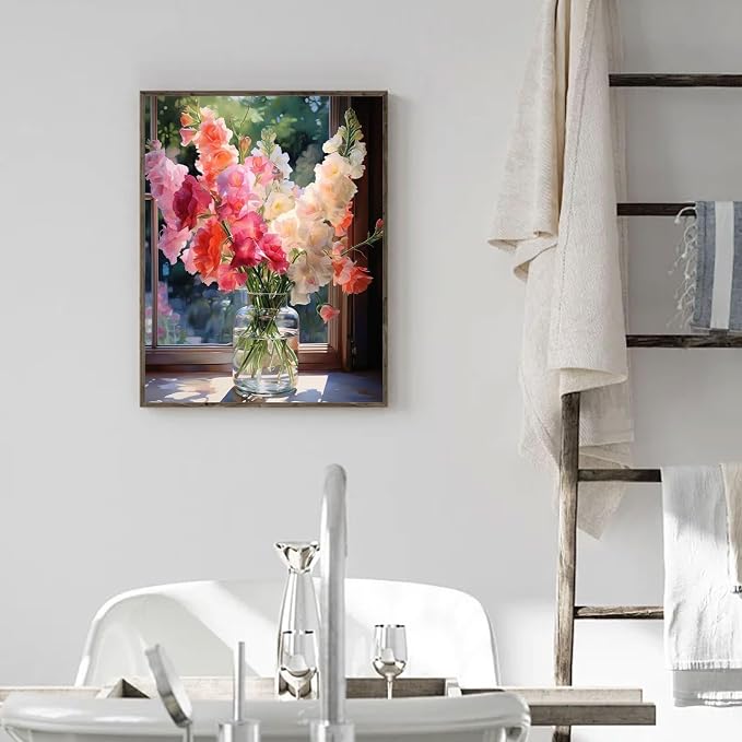 Ausanrl Flowers Diamond Painting Kits for Adults-Diamond Art Kits for Adults Beginner,5D Diamond Painting Flowers,Gem Art Kits for Gift Home Decor 12x16inch