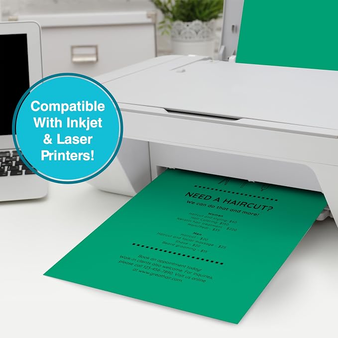 PrintWorks Bright Cardstock 8.5" x 11" - 50 Sheets - 5 Assorted Primary Colors - Ideal for School & Craft Projects - 65 lb/176 gsm - Made in the USA - FSC® Certified (00682)