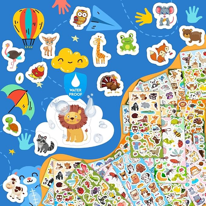 36 Sheets Animal Stickers for Kids, 700+ Cute Animal Stickers | Animal Stickers for Scrapbook, Teachers Classroom Prizes, Goodie Bag Stuffers, Birthday Gift Idea, Party Favors, Decorations