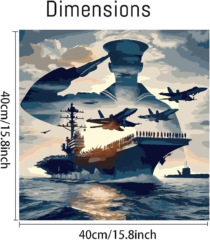 TCDZMYGS Paint by Numbers Kit for Adults,Soldier Paint by Number 16x16 in | Paint by Number for Beginner,Adult Paint by Number,HD Color Canvas,DIY Tool Kits,Stress Relief Craft,Great Gift,Without Frame
