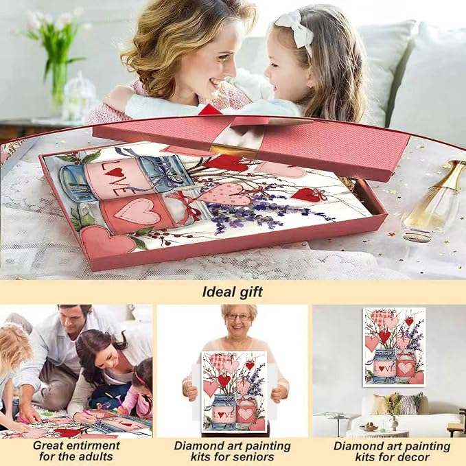 askkqtx Valentine's Day Paint by Numbers Kit for Adults Unframed 16x20 in