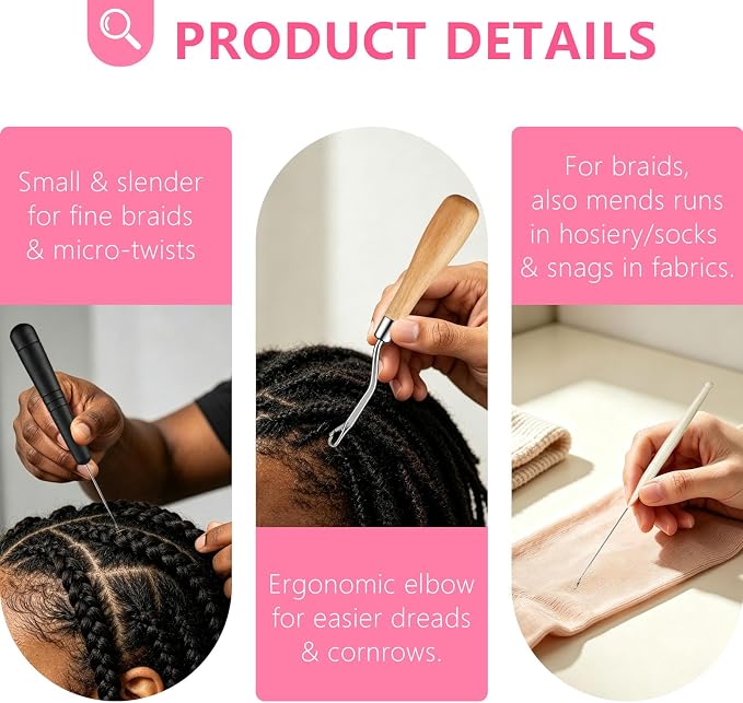SWEET VIEW Crochet Needles for Hair