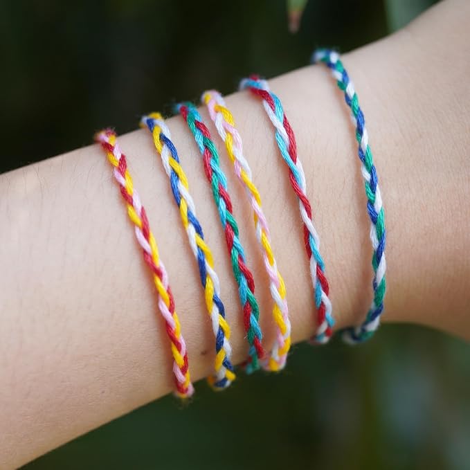 Friendship Bracelet String 24 Rainbow Color Skeins, Embroidery Floss Cross Stitch Embroidery Thread Floss Bracelet Making Yarn, Craft Floss