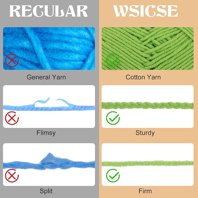 4 Pack Crochet Yarn, 560 Yard Soft Macaron Yarn for Crocheting Decor Gifts | 60% Cotton, 40% Polyester, 4 x 50G Skeins, for Crochet and Knitting, Soft, Durable, for 3-4 mm Needles, 2-3 mm Crochet Hooks