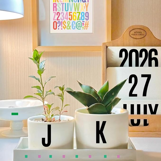 Letter Stickers 30 Sheets 1500 PCS Large Alphabet Sticker 2 Inch Vinyl Self Adhesive Stick on Stickers for Water Bottles Cup Mailbox Number Address Craft Scrapbooking Bulletin Board Decor (5 Colors)