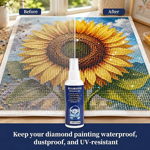 2pcs-Spray Diamond Painting Sealer Protectant Brightener 6.76 oz