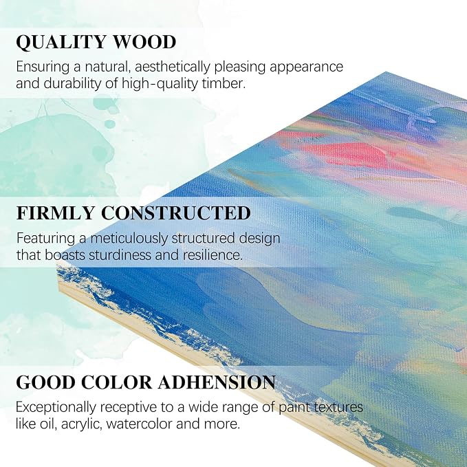 Aodaer 8 Pack Wood Panels 10 x 10 Inch Wooden Panels Canvas Unfinished Craft Wood Boards Panels for Art Crafts Acrylic and Oil Painting Pouring DIY Projects