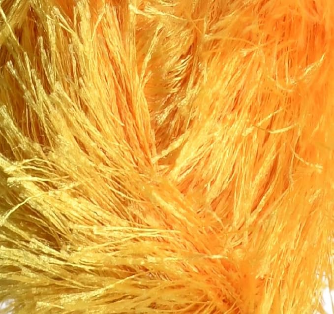 Eyelash Fun Fur Yarn Premium 100% Polyester 164 Yds (150 Mt), 3.53 Oz (100 Gr) Colorful Crochet Yarn Dıy Hand Knitting (Yellow, 3 Skein)