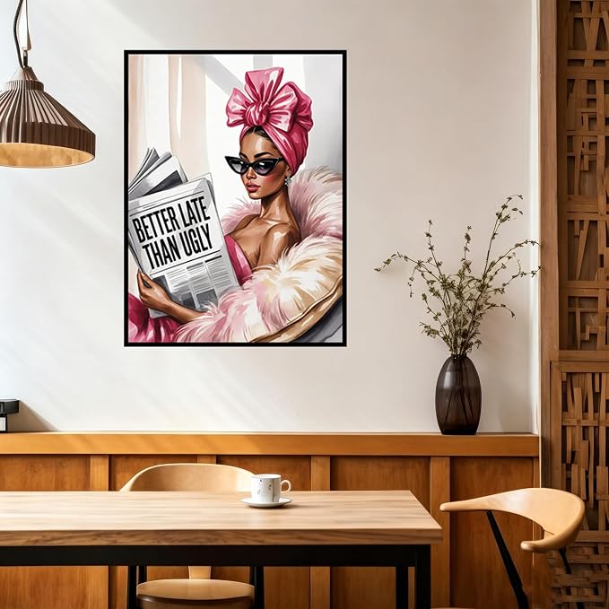 Benjenes Pink Bow Woman Diamond Art Kits for Adults Diamond Painting Kits