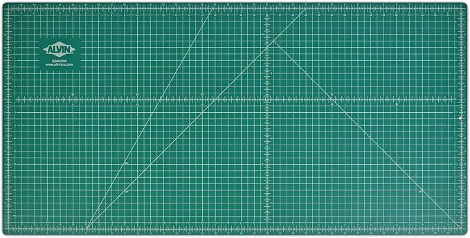 ALVIN GBM Self-Healing Cutting Mat 18 x 36 inch | Double-Sided Green/Black | 5-Layer Gridded Surface for Arts, Crafts and Sewing - Model GBM1836