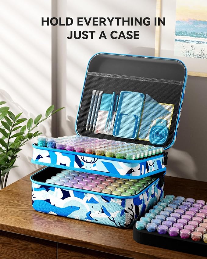 ARTDOT 240 Slots Storage Container for Diamond Art Kits for Adults,Portable Bead Storage Boxes for Diamond Painting Accessories and Tools