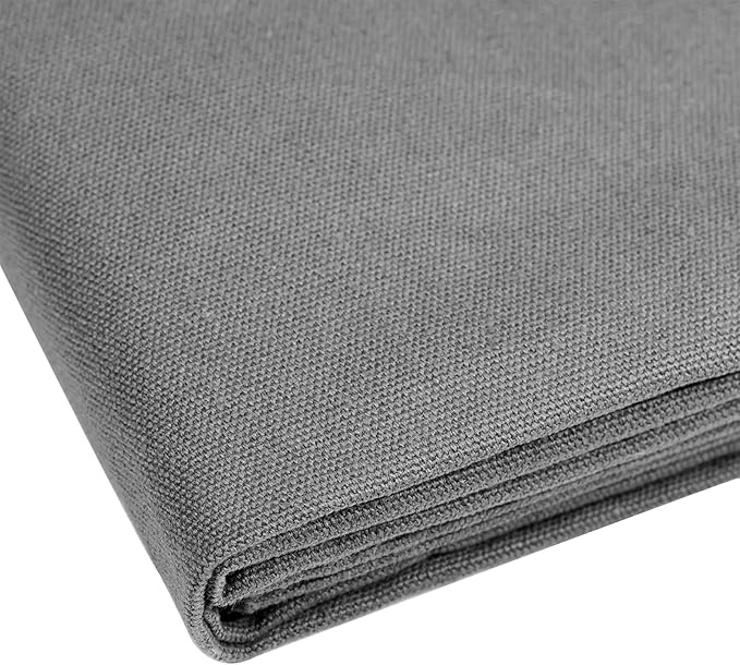 10oz Heavy Duty Cotton Canvas Fabric 60" x 40", Thick Cotton Duck Cloth for Painting, Sewing, Crafts, Tote Bags, Embroidery, Home Decor, Drop Cloth (Grey)