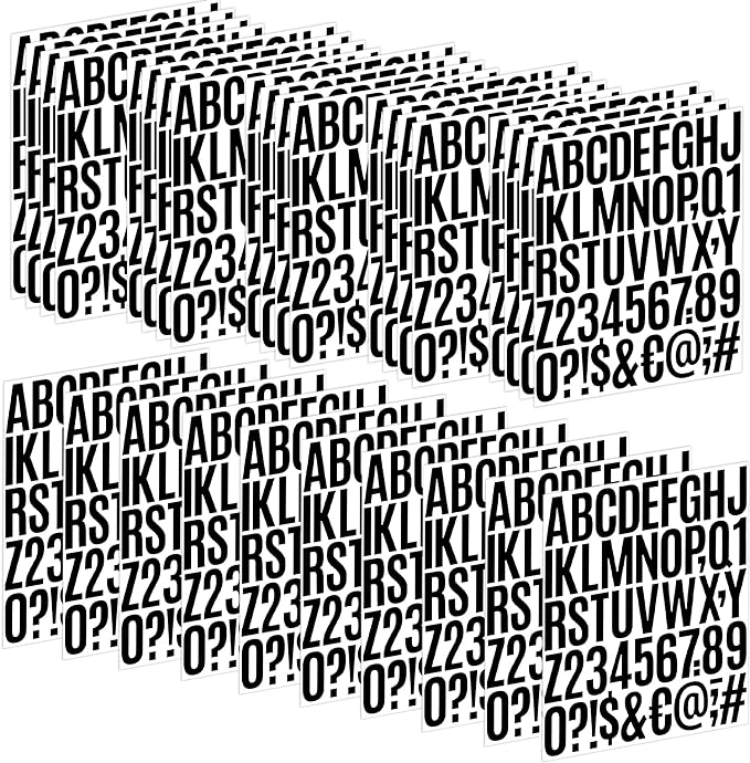 Letter Stickers 30 Sheets 1500 PCS Large 2 Inch Alphabet Stickers, Black