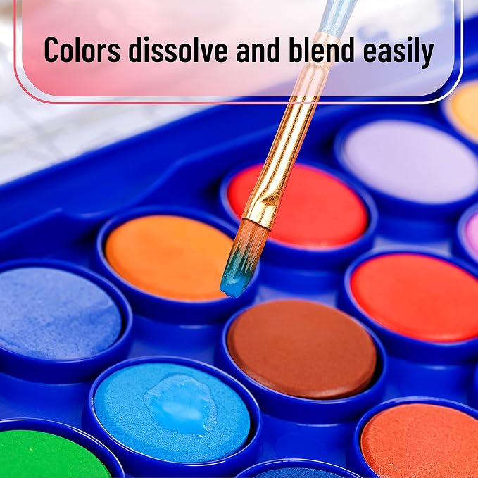 Mr. Pen- Watercolor Paint Set, 40 pcs, 36 Colors, Watercolor Paints | 4 Brushes, Non-Toxic Watercolor Paint, Portable Watercolor Set, Water Colors for Adults, Kids