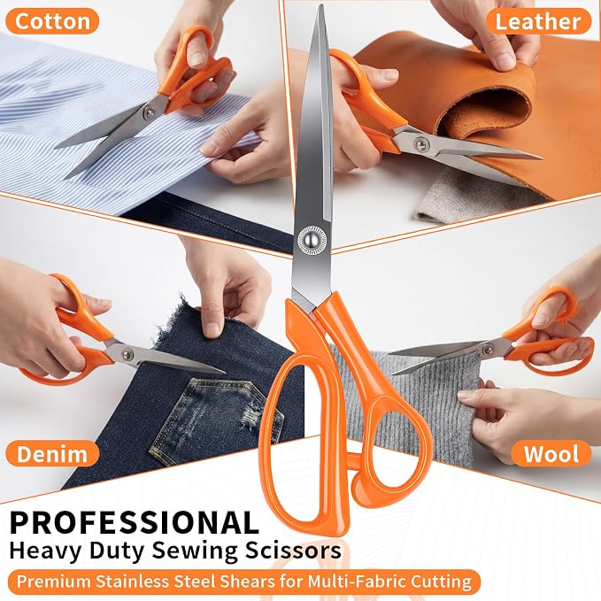GABTRUK 304PCS Adult Sewing Kit, 43 Colors Thread & Ergonomic Scissors, Portable PU Leather Mending Supplies for Travel Home Beginners