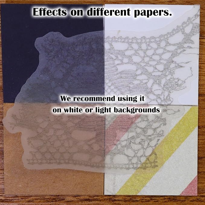 CATaireen Vintage Junk Journal Ephemera Scrapbooking Supplies Translucent Vellum Paper Stickers Card Making Decal Art Aesthetic for Adults (Ephemera Lace -2)