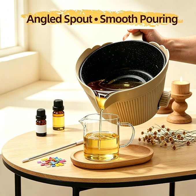 NIUQUANQU Candle Making Kit with 3Lbs Wax Melting Pot, for DIY Candle Making Supplies Craft, Including Hot Air Gun, Thermometer, Electronic Scale, Trimmer,Wicks, Fixer, Adhesive Tape,Silicone Spoon