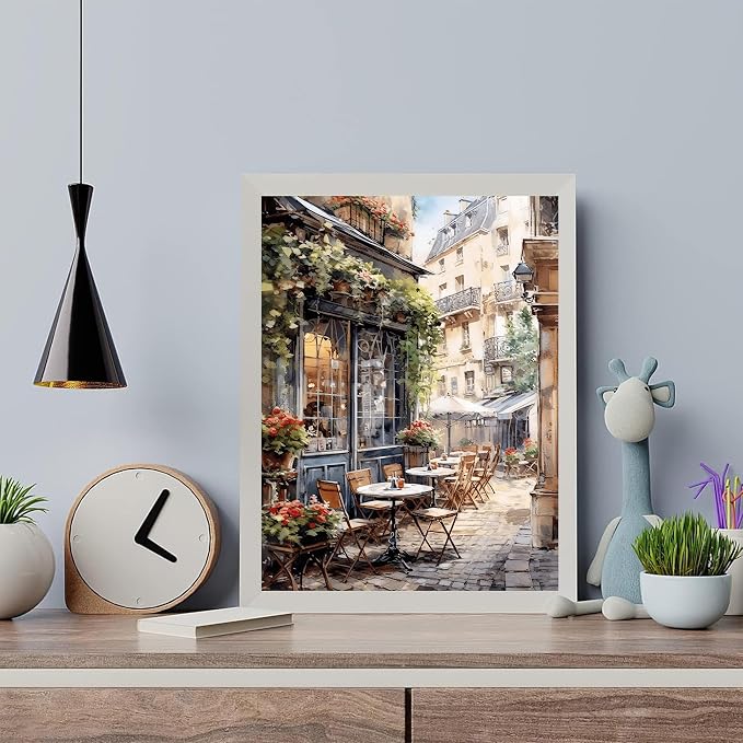 Arttoplus Street Cafe Paint by Numbers Kit for Adults Beginner 16x20 inch | Landscape Adult Paint by Number Kits on Canvas, Diy Oil Painting by Number for Gift Home Wall Decor (Without Frame)