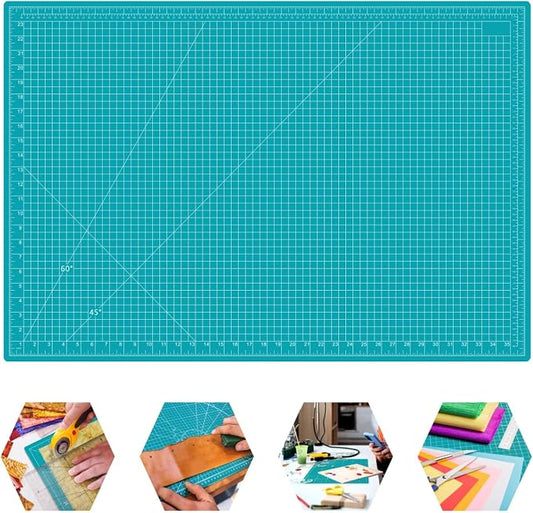 24"x36" Self Healing Cutting Mat, Sewing Mat for Crafts, Double Sided 5-Ply Table Cutting Board for Fabric Quilting Leather Modeling Hobby Project, Turquoise