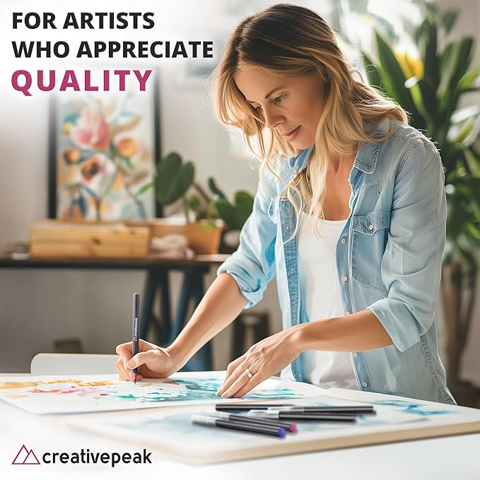 Creativepeak Watercolor Brush Pens - 48 Vibrant Soft Tip Coloring Markers with 2 Blending Brushes - Premium Art Supplies for Calligraphy, Lettering, Coloring & Journaling