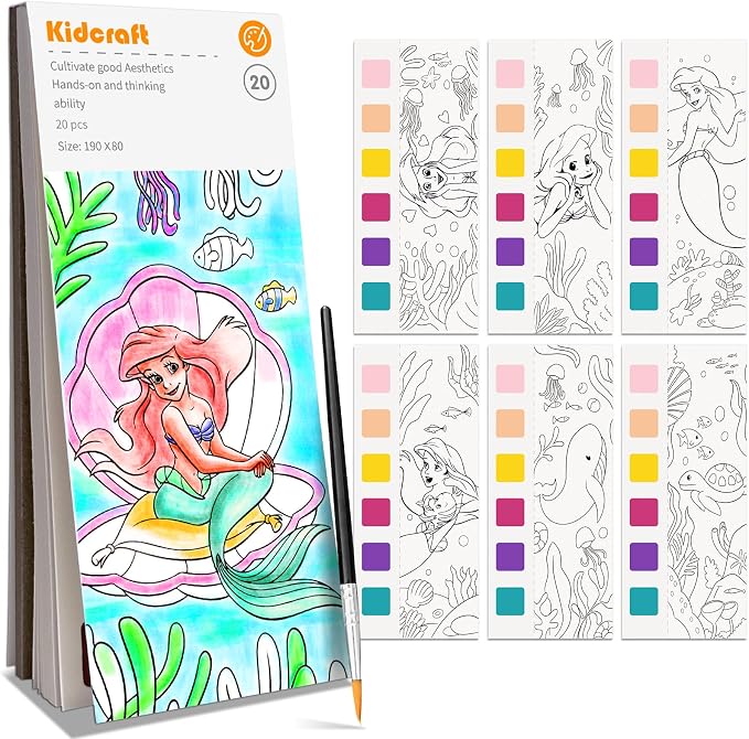 Kidcraft Paint with Water Coloring Books for Toddlers, Ocean Princess