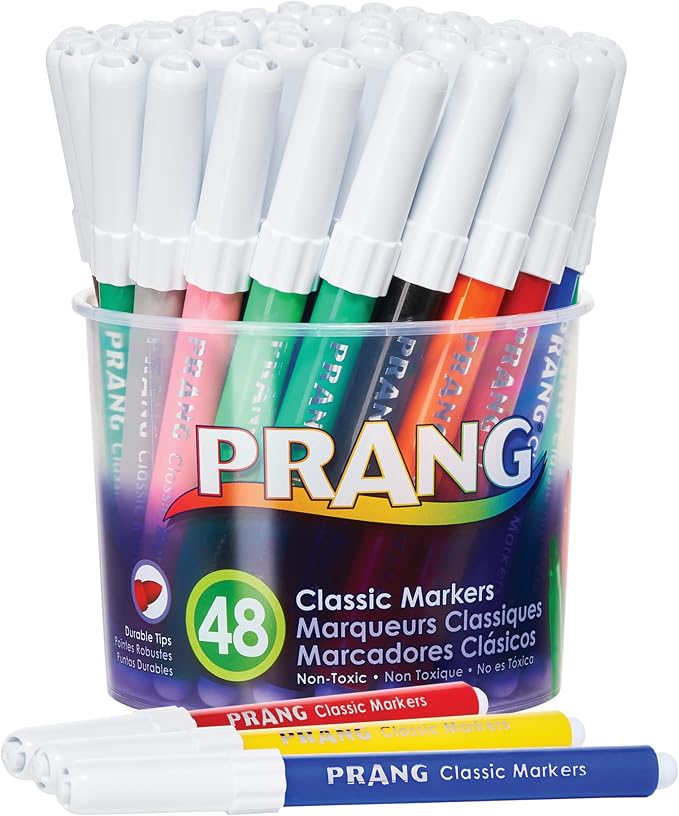 Prang Classic Art Markers, Bullet Tip, 12 Assorted Colors, 48 Count (80848)