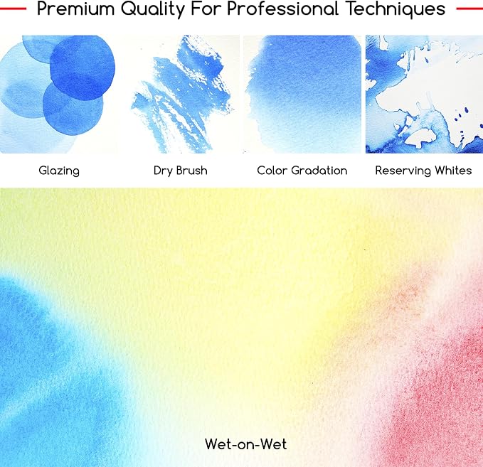 MEEDEN Professional Watercolor Paint Set: 40 Colors Semi-Moist Sets