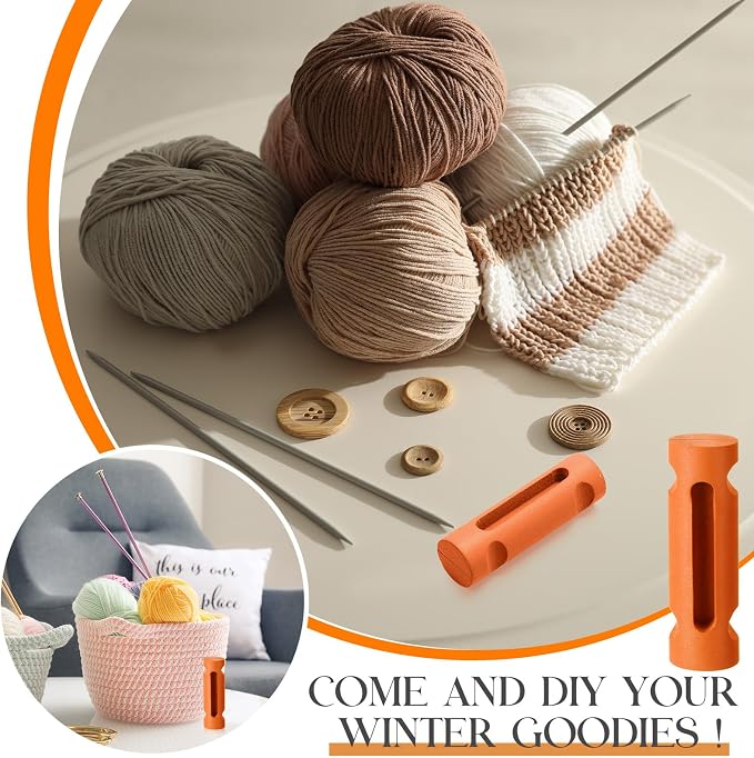 Threlaco 1 Pcs Crochet Tool 4" Beginner Crochet Tool, Orange | Learn How to Make Circle Stitch and Guide Knitting Holder Accessories for All Yarn Sizes Beginners Mother Birthday Gifts