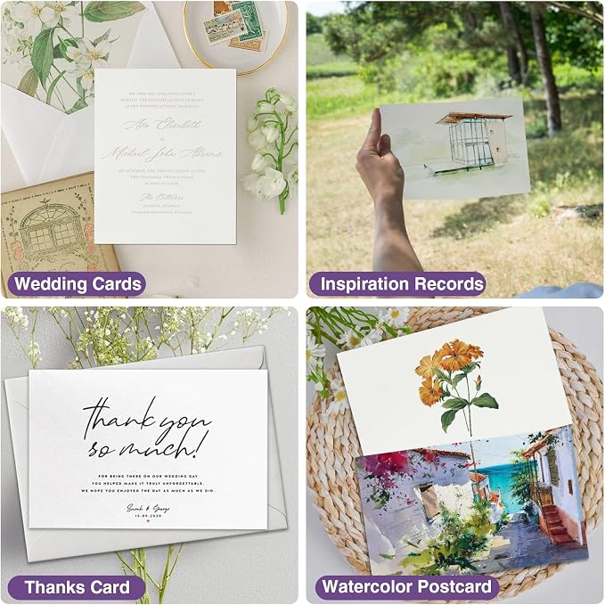 30 Packs Blank Watercolor Cards with Envelopes 5 x 7 Inch 140lb/300gsm