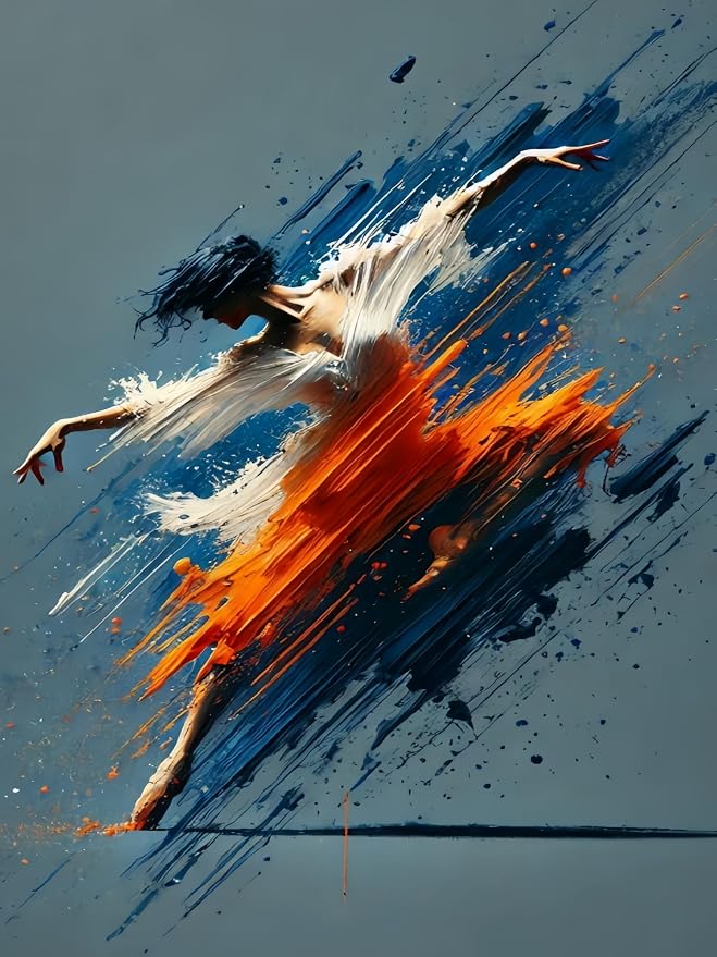 DOTSTART Paint by Numbers Kit for Adults Beginner,Power Dancer Adult Paint by Number Kits on Canvas,Painting by Numbers Easy Oil Painting,for Home Wall Decor 11.8X15.7 inches