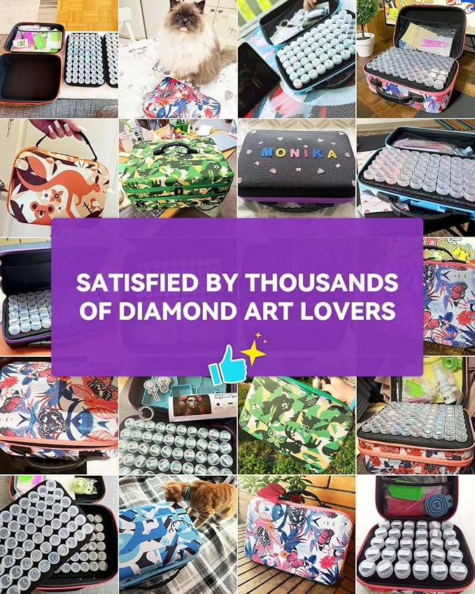 ARTDOT 120 Slots Storage Container for Diamond Art Kits for Adults,Portable Bead Storage Boxes for Diamond Painting Accessories and Tools