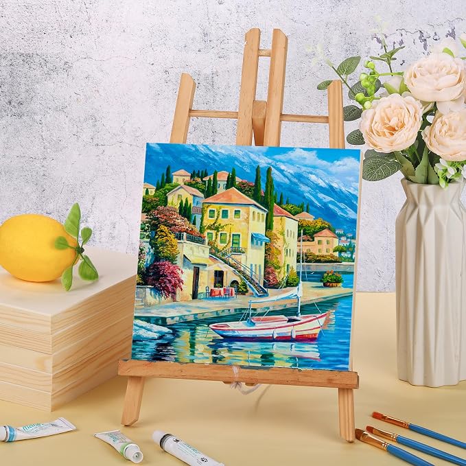 Aodaer 8 Pack Wood Panels 8 x 8 Inch Wooden Panels Canvas Unfinished Craft Wood Boards Panels for Art Crafts Acrylic and Oil Painting Pouring DIY Projects