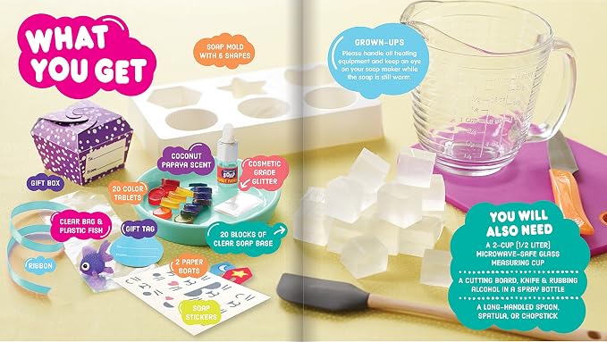Make Your Own Soap (Klutz Activity Kit) for 72 months to 180 months includes blocks of clear soap base (20)