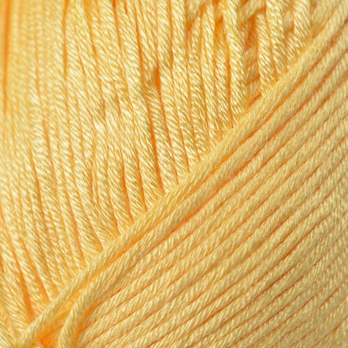 Loops & Threads Silky Soft Yarn - Yarn for Knitting, Crochet, Weaving, and Arts & Crafts - Yellow, Bamboo, 3.5 oz