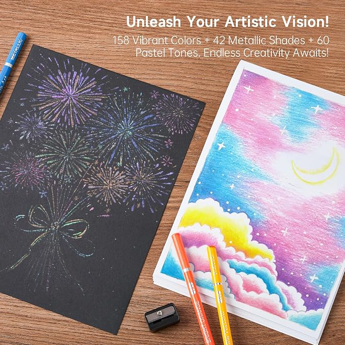 Shuttle Art 260 Coloring Pencils for Adults, Soft Core Color Pencils for Artists Kids Adults Sketching and Drawing