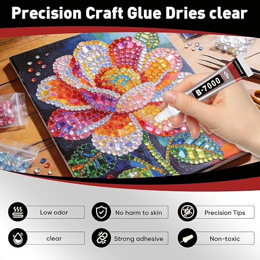 25 PCS 15ml B7000 Rhinestone Glue Clear, Bedazzling Glue for Craft, Jewelry | Multipurpose Fluid High Viscosity Glues for Rhinestone Craft Shoe Jewelry Making DIY Craft Makeup Metal