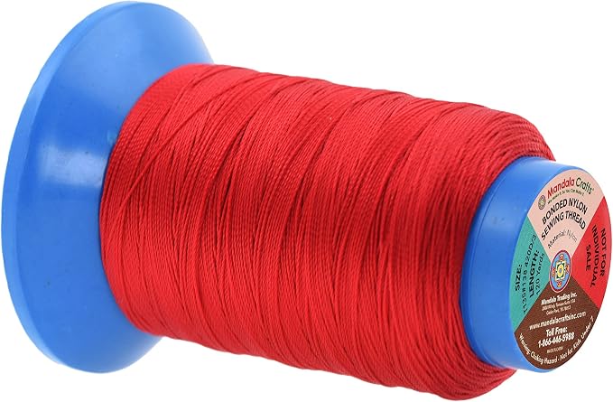 Mandala Crafts Size 138 420D T135 12 Vibrant Bonded Nylon Thread, 1440 YDs
