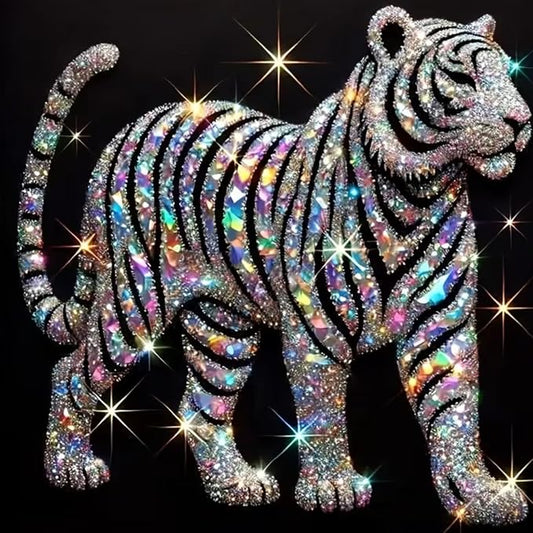 BYGFHLYW Tiger 5D Diamond Painting Kit for Adults, Animal Diamond Art Kits | Full Round Drill Gem Painting Paint by Diamonds Relaxing DIY Craft for Home Wall Decor 13.7x13.7inch