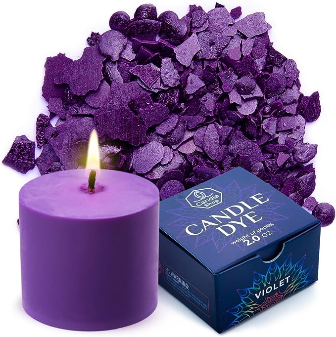 Violet Candle Dye 2oz for Soy Candle Making – Concentrated Wax Color Chips | Highly Concentrated Candle Wax Dyes – Candle Shop Premium Color Dye Chips for Soy Wax, Beeswax, Paraffin