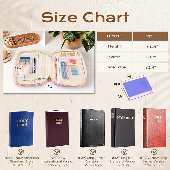 XKDOUS Bible Cover Case for Women Bible Bag Journaling Kit w/Study Supplies