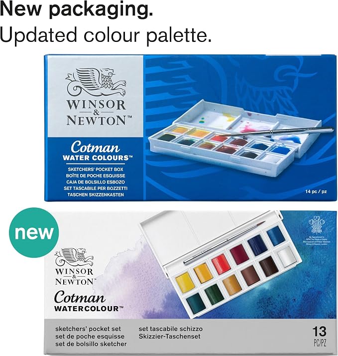 Winsor & Newton Cotman Watercolor Paint Set, Sketchers' Pocket Set | Introductory Watercolor made with Fine Art Pigments, Perfect for Beginners, Lightfast & Permanent, Good Tinting Strength