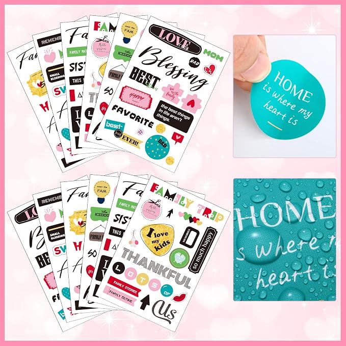 Chinco 30 Sheet Family Friend Theme Scrapbooking Sticker Decals
