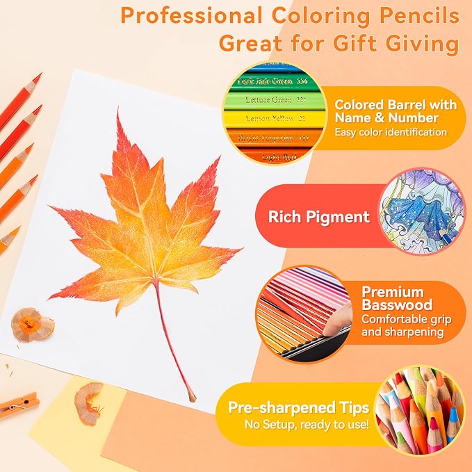 Ohuhu Colored Pencils 72-color Oil-based for Adult Coloring Portrait Halawa
