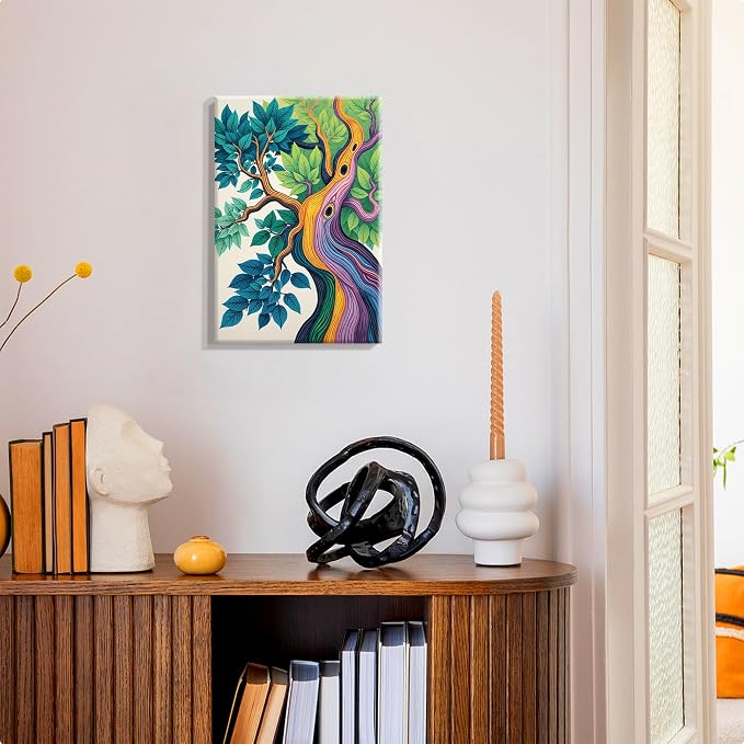 SmartEZ Tree of Life Paint by Numbers Kit for Adults with Frame, 8x12 Inch | Adult Paint by Number Kits with Frame for Gift, Home Wall Decor, 7.87x11.81 Inch