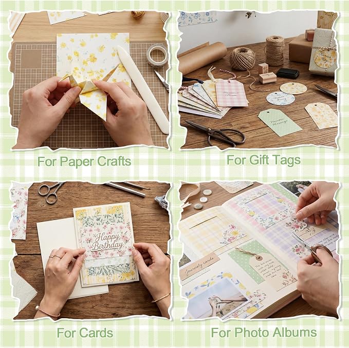 BESARME Scrapbook Paper, 60 Sheets, Double-Sided Floral, 5.5 x 8.3 in | 20 patterns, vintage floral designs, easy to cut and fold, for scrapbooks, cards, journals, DIY crafts