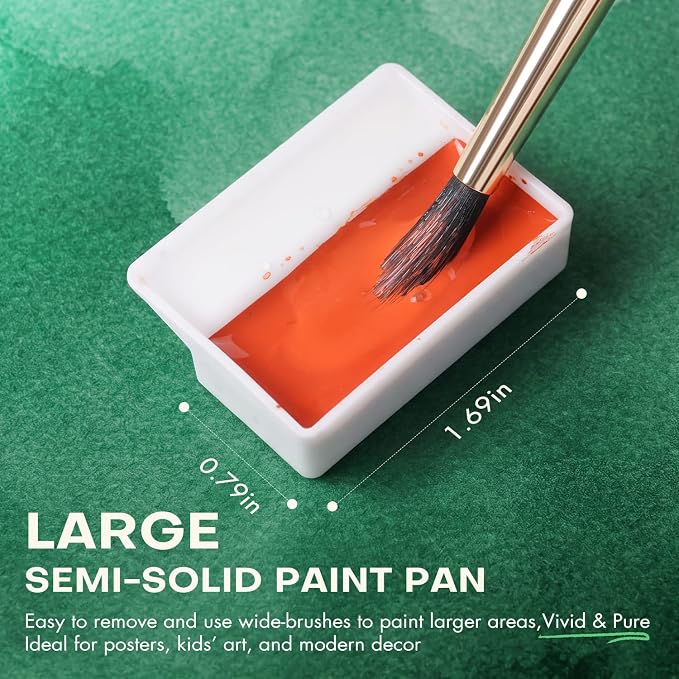 Fuumuui CREAMORA Watercolor Paint Set 24 Color Opaque Semi-Solid Vivid Bright Paint | Professional Art Supplies with Strong Pigment & Coverage for Artists Beginner Painters Amateur Hobbyists Painting