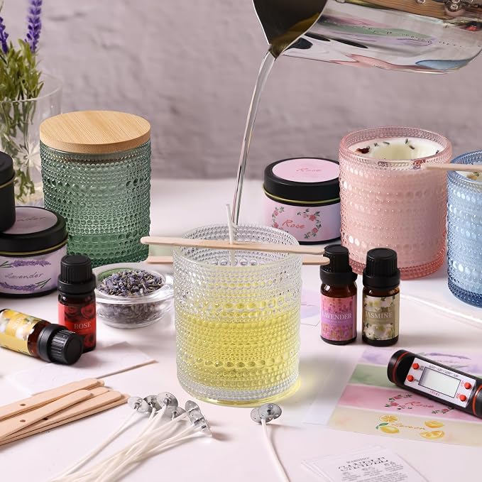DARJEN Candle Making Kit for Adults, 8 Jars & Tins Soy Wax Scented DIY Set | 100% Soy Wax, 10oz Glass Jars, 4oz Tins, Cotton Wicks, Pleasant Scents, Instruction& More- Perfect as Home Decorations